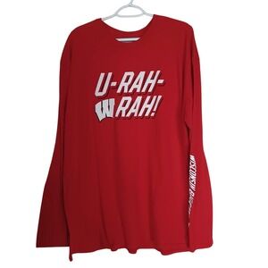 Wisconsin Badgers Red Box Seats Long Sleeve Sports Fan Shirt Mens Size 3XL